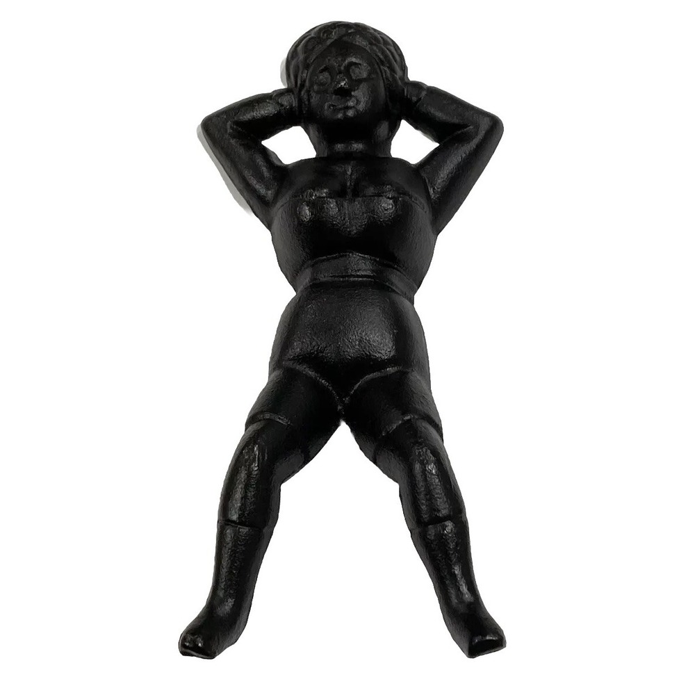 Antique Original Naughty Nelly Boot Jack Door Stop Nellie Cast Iron Burlesque